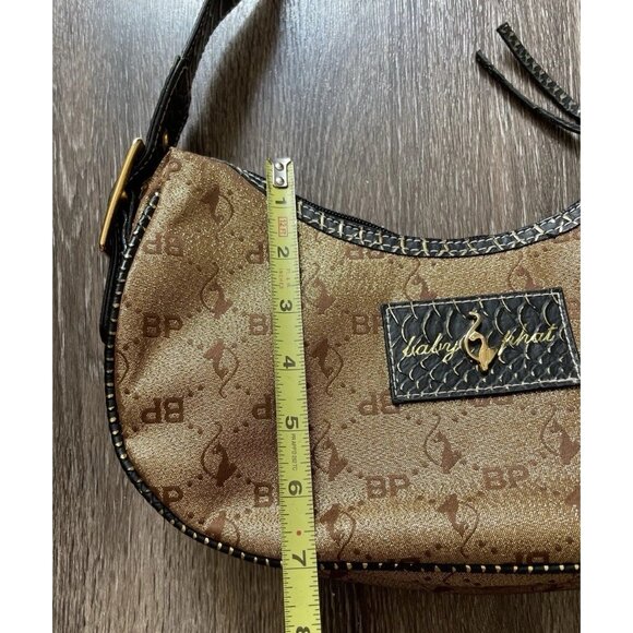 Vintage Baby Phat Snake Skin Shoulder Hand Bag Gold Black White Stones NWT RARE - Picture 7 of 16